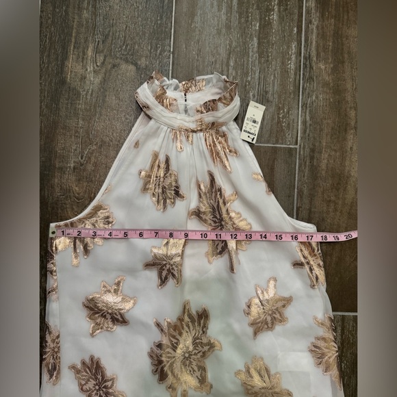 Express Bronze and white Embellished High Low Tank Top - Picture 7 of 8